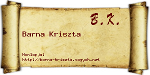 Barna Kriszta névjegykártya