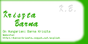 kriszta barna business card